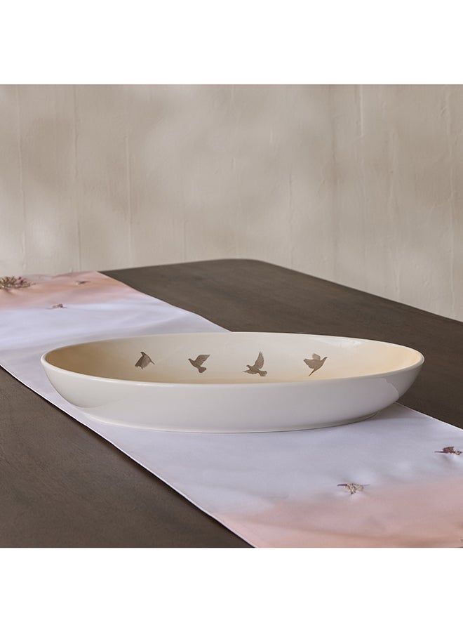 Home Box طبق تقديم صحرا، أبيض، 40 سم - Image 1